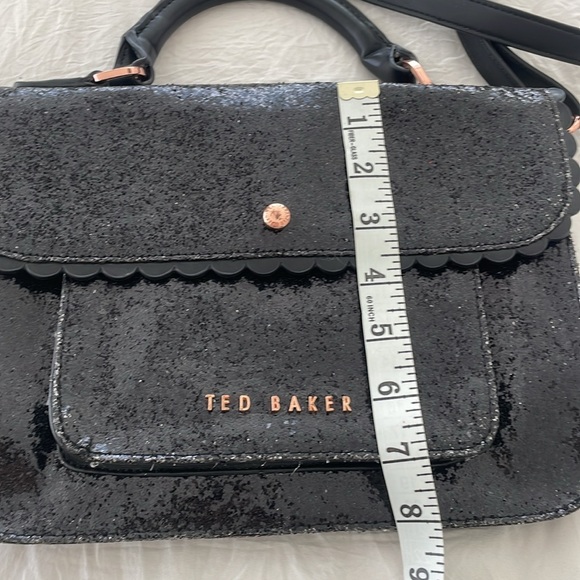 TED BAKER BLACK GLITTER SATCHEL - Picture 8 of 9